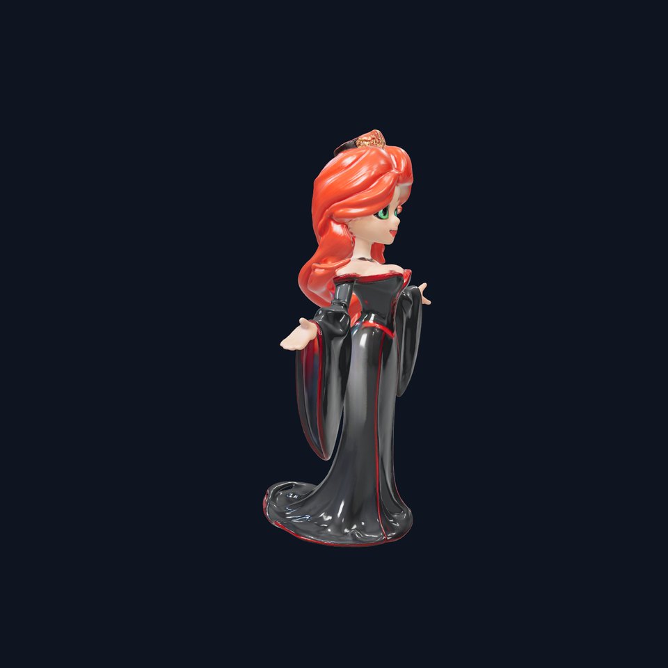 Gothic Princess D Model  Rigged and Animated Character